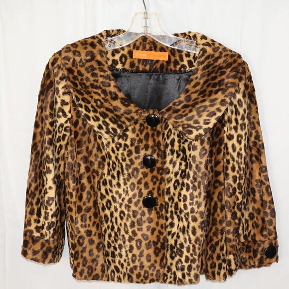 Leopard Print Cynthia Steffe  Blazer Fully Lined 3/4 Sleeves Sz LWomen - Picture 9 of 16